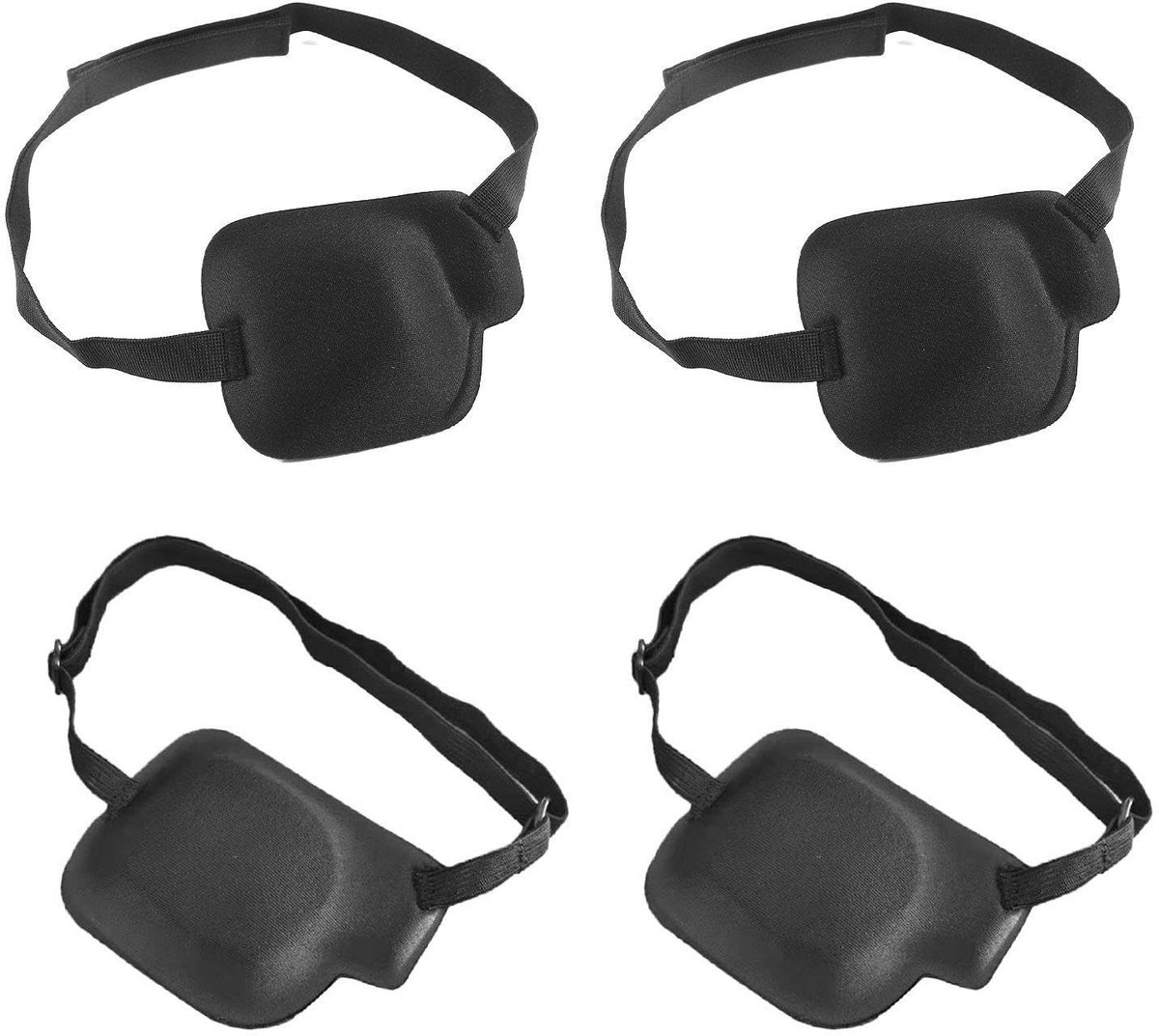 Dailygoods- Oogmasker 4 Stuks - Ademend/Spons - Ergonomisch Ontwerp - Oogbescherming - Postoperatief Herstel - Zwart - Oogbedekking