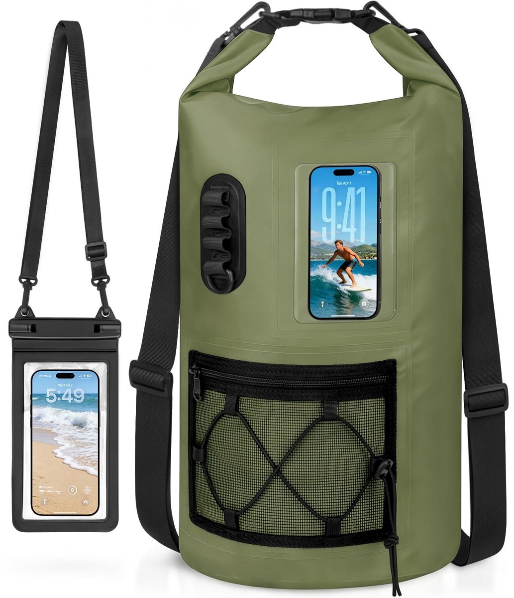 Dailygoods- Waterdichte Zak 20L/30L - Robuust en Scheurbestendig - Duurzaam 500D PVC-Materiaal - Lichtgewicht en Draagbaar - Volledig Gelaste Naden - Betrouwbaar Roll-Topontwerp - Droogtas
