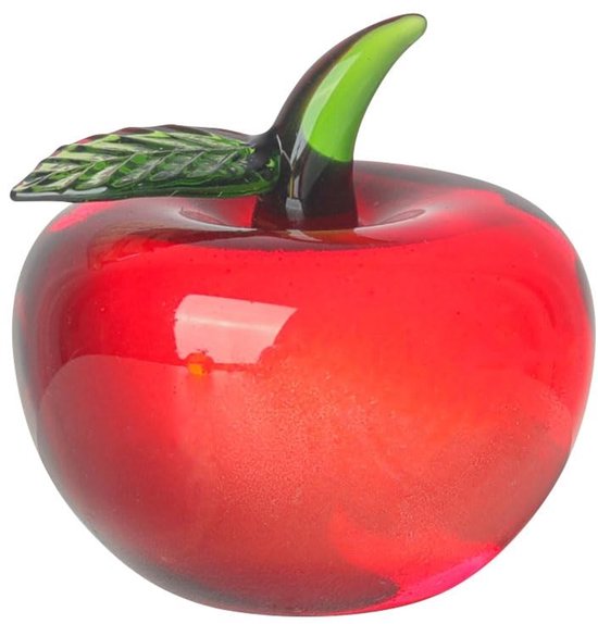Dailygoods- Appel Beeldje Sprankelend Kristal - Ornament - Tafel Decoratie - Papiergewicht - Kunstglas - Duurzaam en Stevig - Fruitbeeldje