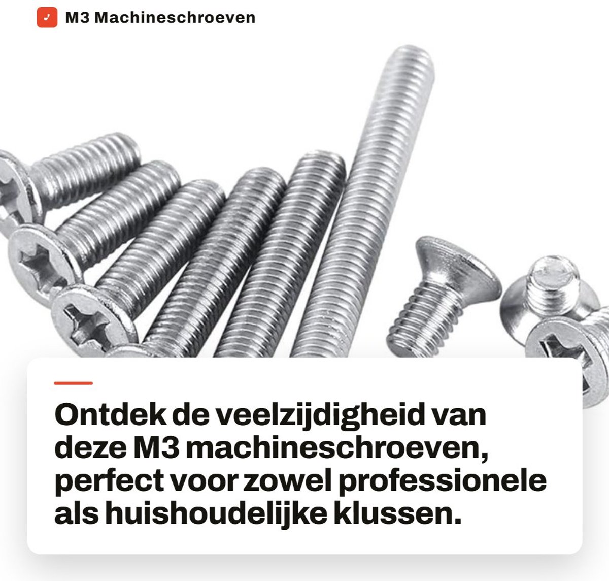 Dailygoods- Machineschroeven 100 Stuks - M3 Pan Head - Roestvrij Staal 304 - Verzonken Schroef - Bevestiging - Professionele Kwaliteit - Bevestigingsschroeven