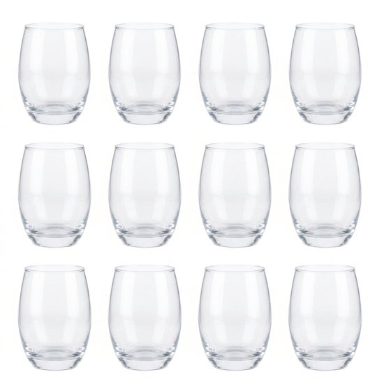 Verres Tumbler – 450 ml – Transparent – Set de 12 – Verres à boire