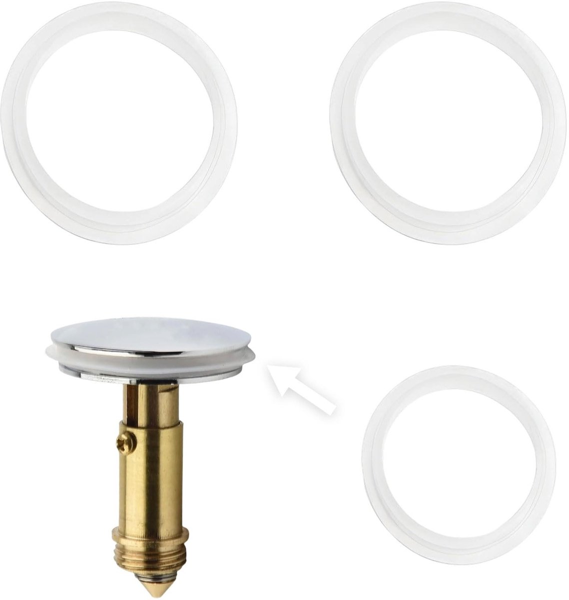 Dailygoods- O-ringafdichtringen 2 stuks - Pop-up Bekkenafvoerafdichtingen - Silicone - Transparant - Binnendiameter 31 mm - Buitendiameter 38 mm - Afdichtingen