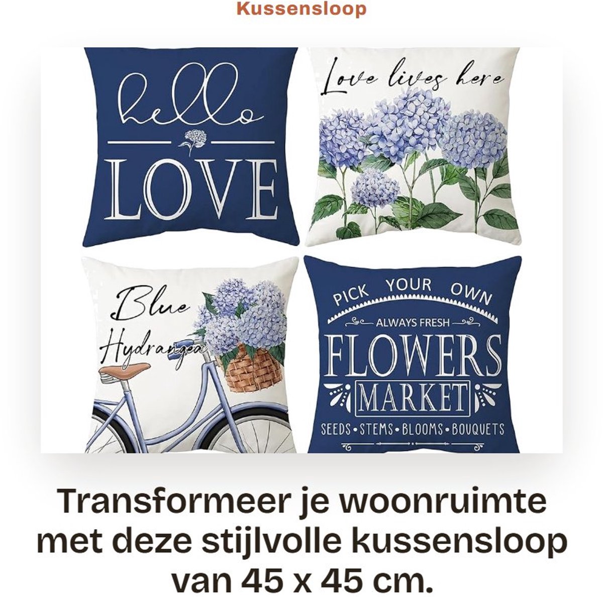 Dailygoods- Kussensloop 45x45 cm - Boho Design - Decoratieve Kussenhoezen - Hand/ Machinewasbaar - Voor Bank/ Slaapkamer - Eenzijdig Patroon - Kussenhoes