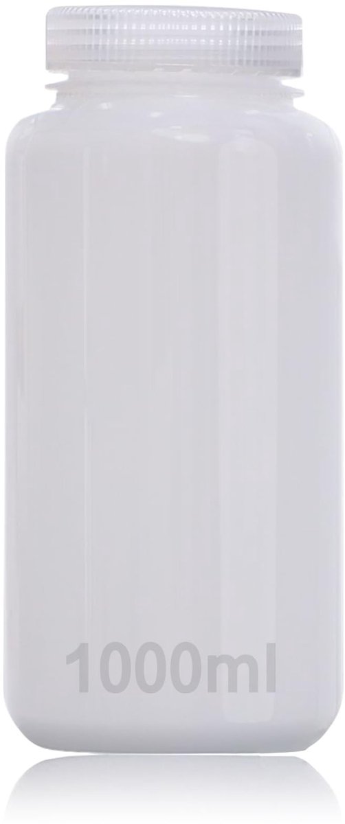 Dailygoods- Laboratoriumfles 1000ml - HDPE - Lekvrij - Breed Opening - Chemische Weerstand - Hoge Temperatuur tot 120°C - Fles