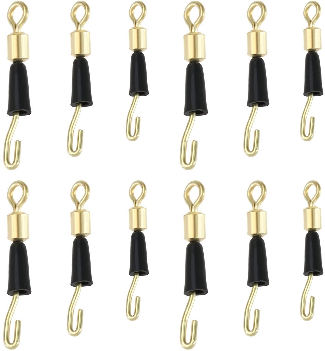 Dailygoods- Visverbinders 150 Stuks - Snelwissel-Haaklengtewervels - Roestvrij Staal - Trekkracht 5/10/15 kg - 3 Maten - Vermindert Doordraaien - Visclips