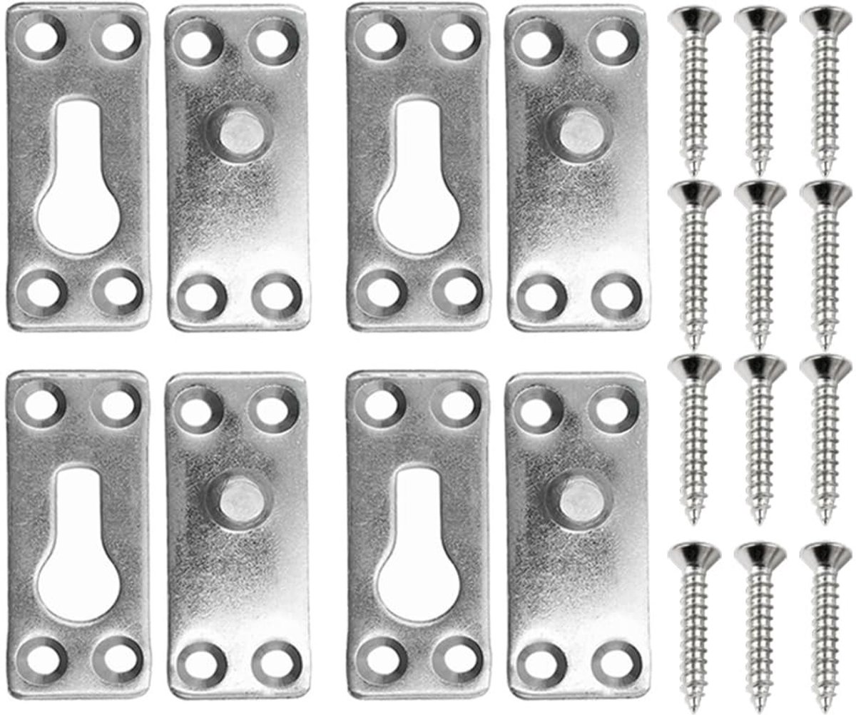Dailygoods - 4 Sets Bedrails Bevestigingsmiddelen, Bed Rail Hulpstukken, Rail Beugel, Geschikt Voor Het Bevestigen Van Bedframe, Bedhoeken, Enz. (Lengte X Breedte: 6,2 cm X 2,5 cm)