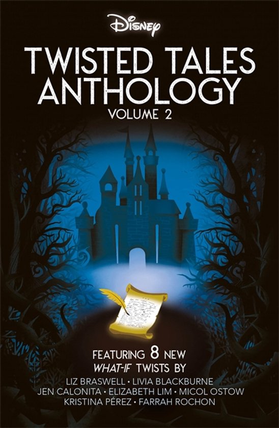 Couverture du livre Disney Twisted Tales Anthology Volume 2 avec une silhouette de château dans une forêt sombre.