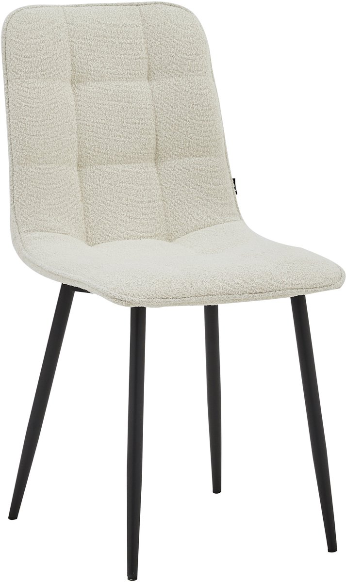 Colenis Bloqs Eetkamerstoel – Wit – Bouclé – Set van 6