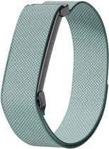 Stravo Nylon Loop Bandje met Klittenbandsluiting – Traploos Verstelbaar – Geschikt voor Fitbit Air – Ademend Sport Horlogebandje – Cyan