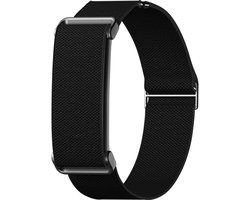 Stravo Elastisch Nylon Bandje voor de Bovenarm – Geschikt voor Fitbit Air – Met Verstelbare Schuifgesp – Traploos Verstelbaar – Ademende Sportarmband – Zwart