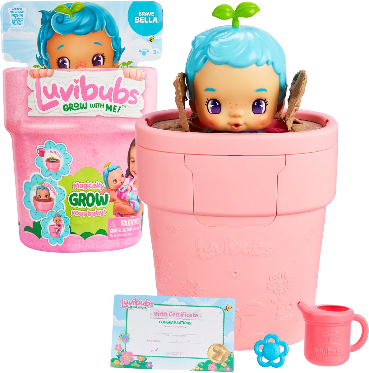 Moose Toys Luvibubs pop bella - magische groeibeleving: van zaadje tot pop - speelset