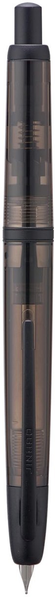 Dailygoods - Jinhao 20-serie pers vulpen, transparant, zwart, intrekbare fijne penpunt met inkt converter set (zwarte clip)
