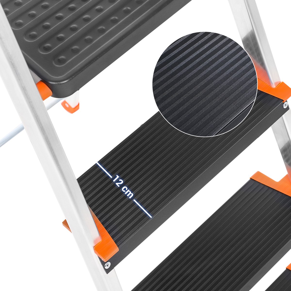 SONGMICS - Huishoudtrap - Ladder - Vouwladder - 3 Treden - Aluminium - Antislip - Max 150 kg – foto 3