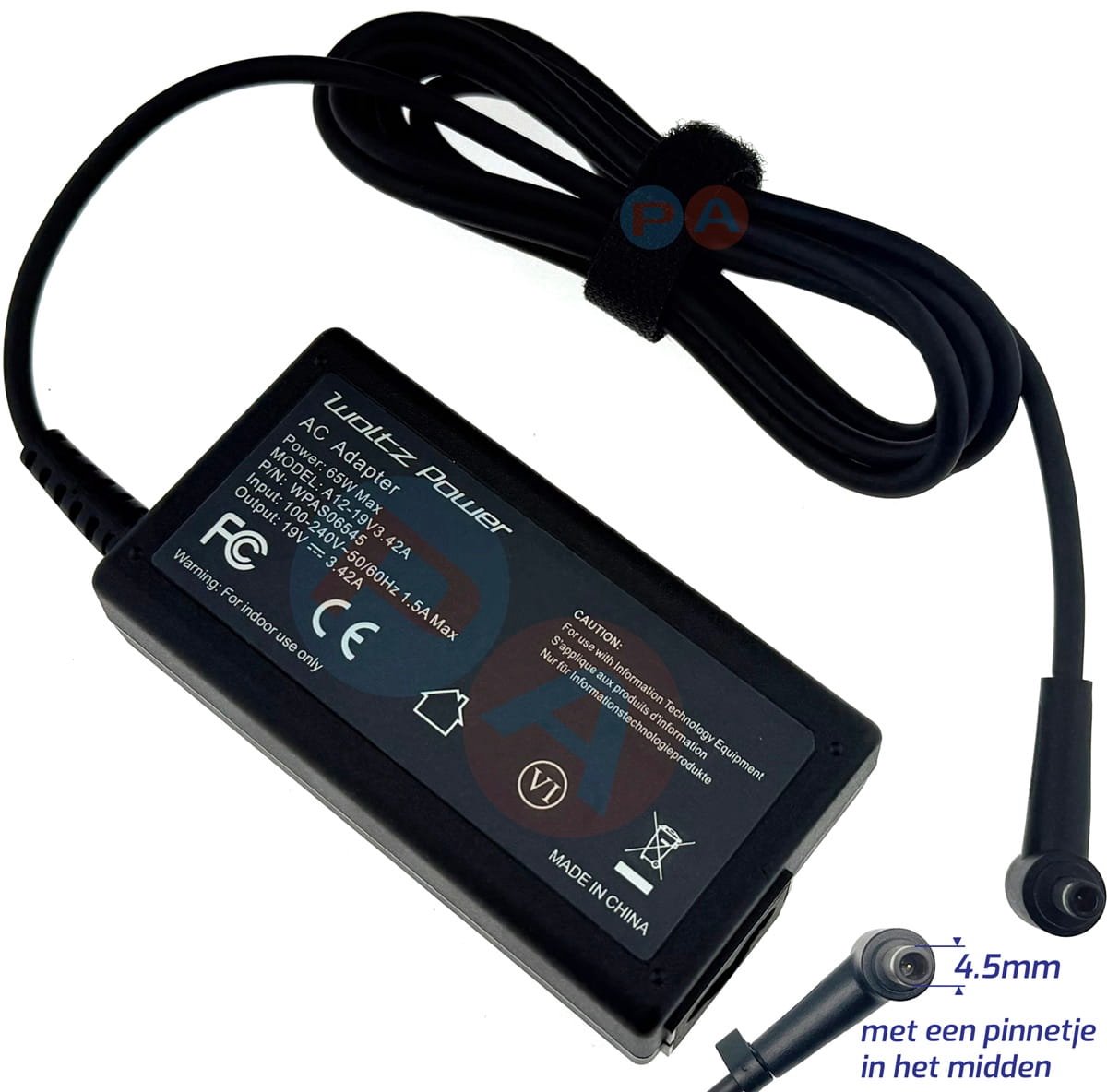 65W Laptop Oplader geschikt voor Asus AsusPro P4540U P5240F P5240U - 4.5x3.0mm Center Pin
