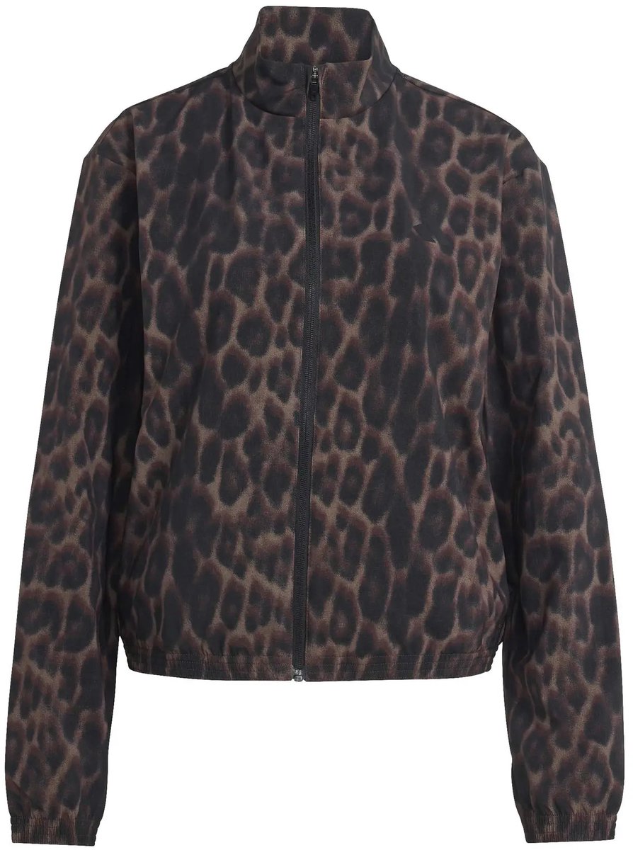 Adidas Workout Essentials Leopard Woven Sweatshirt Met Rits Regular Vrouw Zwart