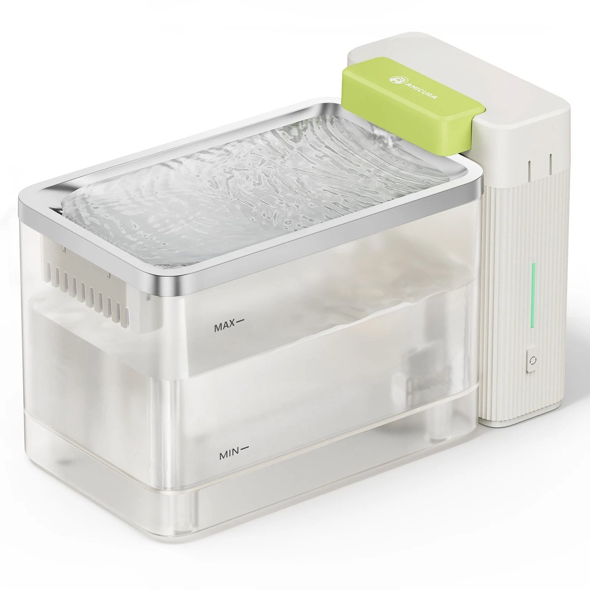 Geargalaxy Drinkfontein - Kattenfontein - Waterfontein - Huisdierfontein - Automatische Drinkbak - Waterdispenser - 3,3L - RVS - Wit