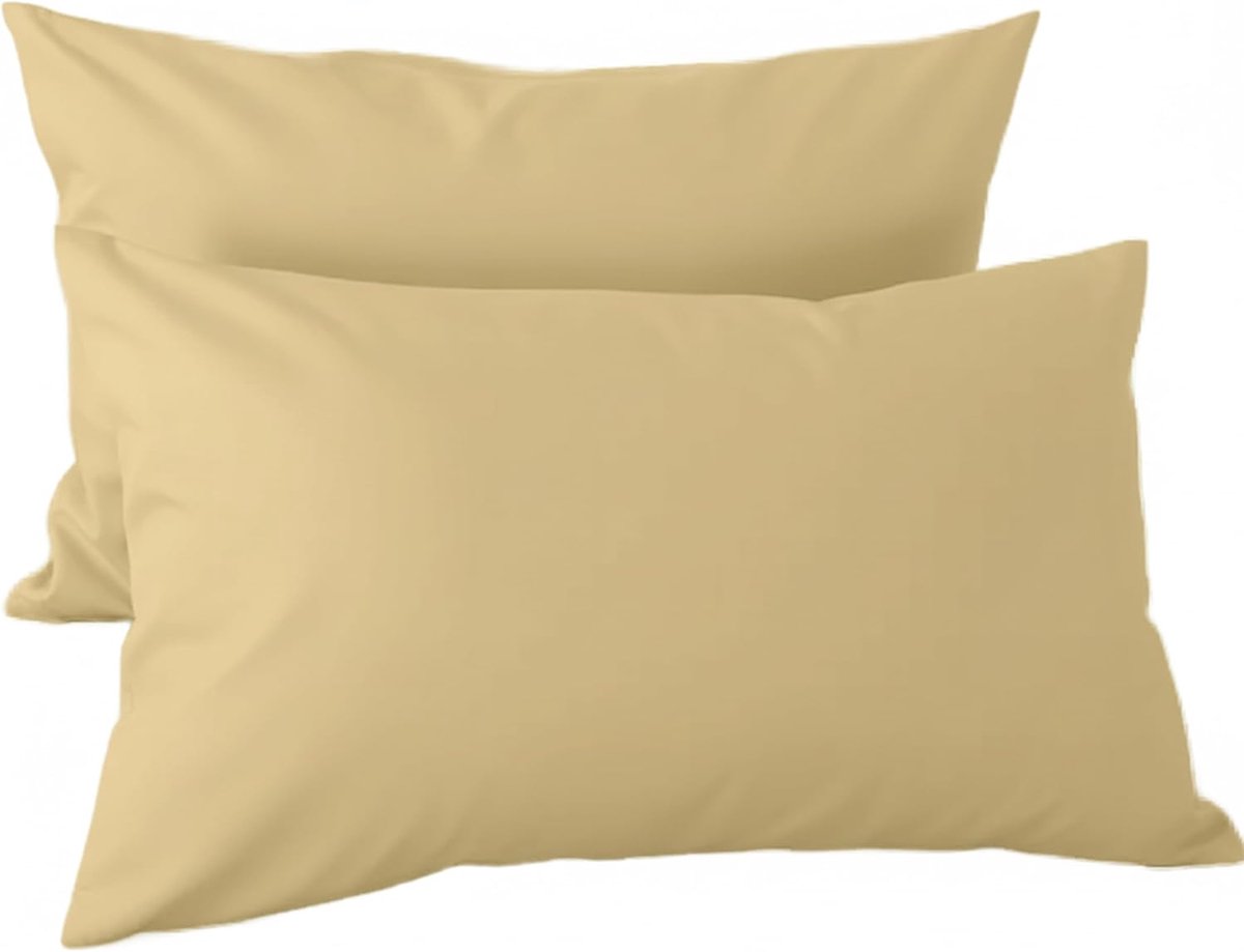 Kussenslopen 45x70cm met ritssluiting, 100% microvezel kussenslopen extra zacht en transparant - beige