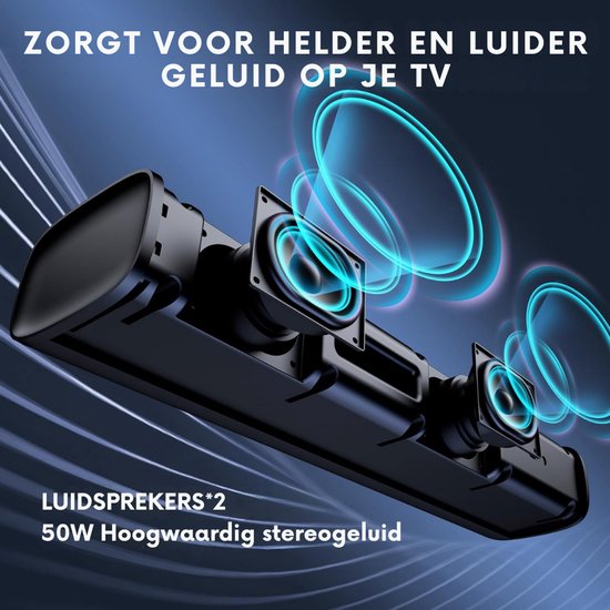 SNJY® Soundbar - TV Speaker - Home Cinema - Gaming Soundbar - Met Afstandsbediening - 56 W - Zwart van SNJY — afbeelding 3