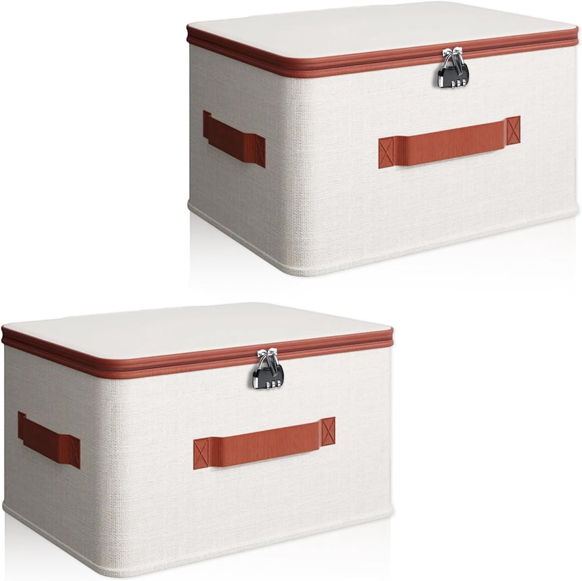 2 stuks afsluitbare box met cijferslot, medicijnenopbergdoos, afsluitbare doos met slot en deksel voor kleding, snoep, speelgoed, opslag (30 x 20 x 14 cm)