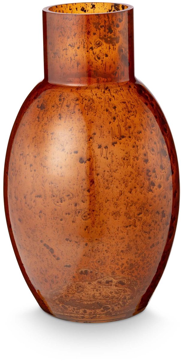 vtwonen - Vaas Ovaal - Glas - Karamel - 15x27 cm