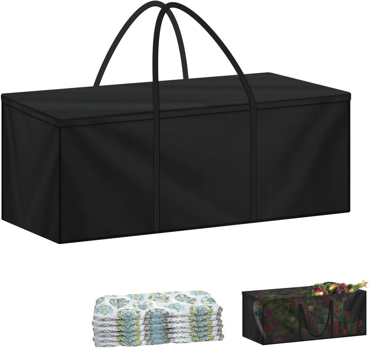 Opbergtas 140x40x60cm Beschermhoes voor Tuinkussens, 420D Oxford-Stof Opbergtas voor Kussens Waterdichte Beschermhoes voor Kussens, Loungekussen, Tuinkussens Tas met draaggrepen