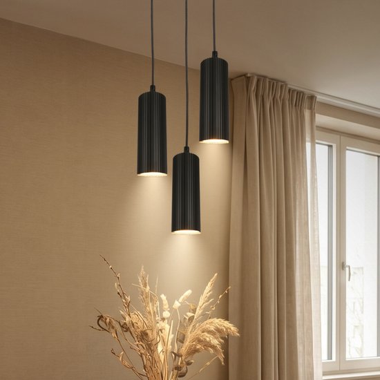 BRILONER Ida - Hanglamp eetkamer - in hoogte verstelbaar - GU10 fitting - zwart - woonkamer | slaapkamer | eetkamer lamp