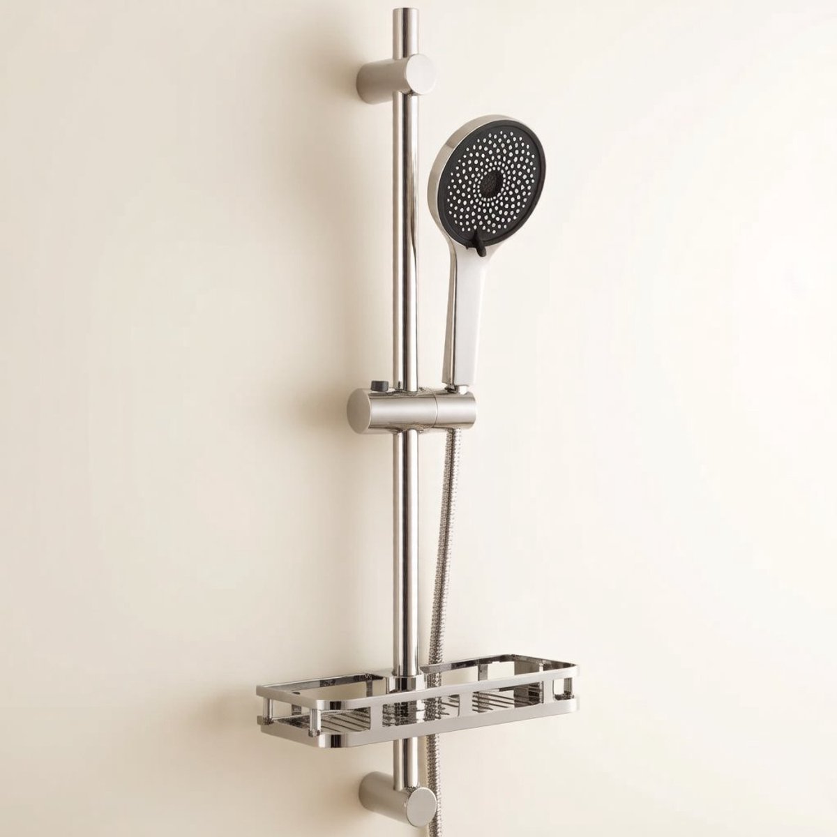 Auralum Max Doucheset met Handdouche - 5 standen - 70 cm Glijstang - Met Plankje - Doucheslang 150 cm - Complete Glijstangset - Waterbesparend - Chroom