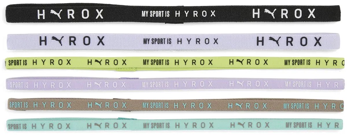 PUMA PUMA x HYROX Hairbands Unisex Haarbandjes PUMA -PUMA -Sunny Lime-Light Lavender-Intense Zwart