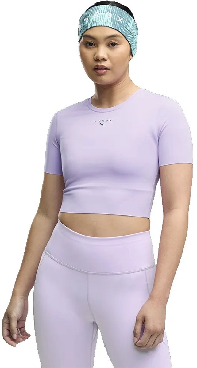 Puma X Hyrox Pwrmode Cropped T-shirt Met Korte Mouwen Vrouw Light Lavander