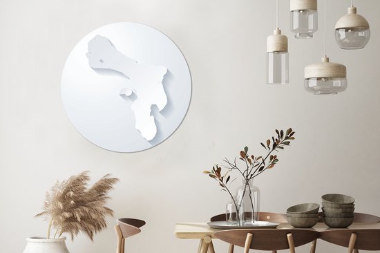 illustration noir et blanc de Bonaire sur fond blanc Cercle mural aluminium ⌀ 90 cm - tirage photo sur cercle mural / cercle vivant / cercle jardin (décoration murale)