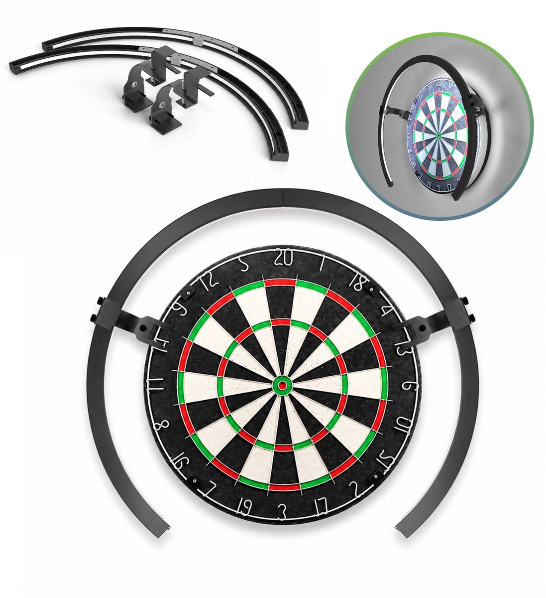 ICONOVA® Dartbord Verlichting LED - Ringvormige Schaduwvrije Dartboard Light - Professionele Verlichting voor Dartbord - Verbeterde Zichtbaarheid & Precisie - Geschikt voor Thuis en Competitie - Eenvoudige Montage - Universeel Design