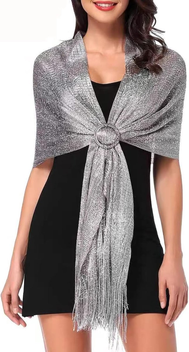 metalen sjaals en omslagdoeken met gesp voor avondfeest, elegante accessoires voor jurken en bruiloftsfeesten, perfecte sjaals en wraps voor avondjurken, gesp
