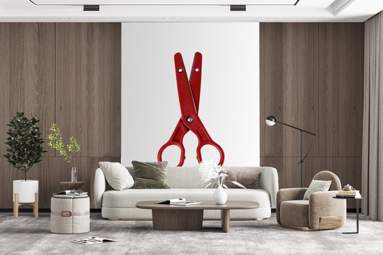 Behang - Fotobehang Rode veiligheidsschaar - Breedte 165 cm x hoogte 220 cm