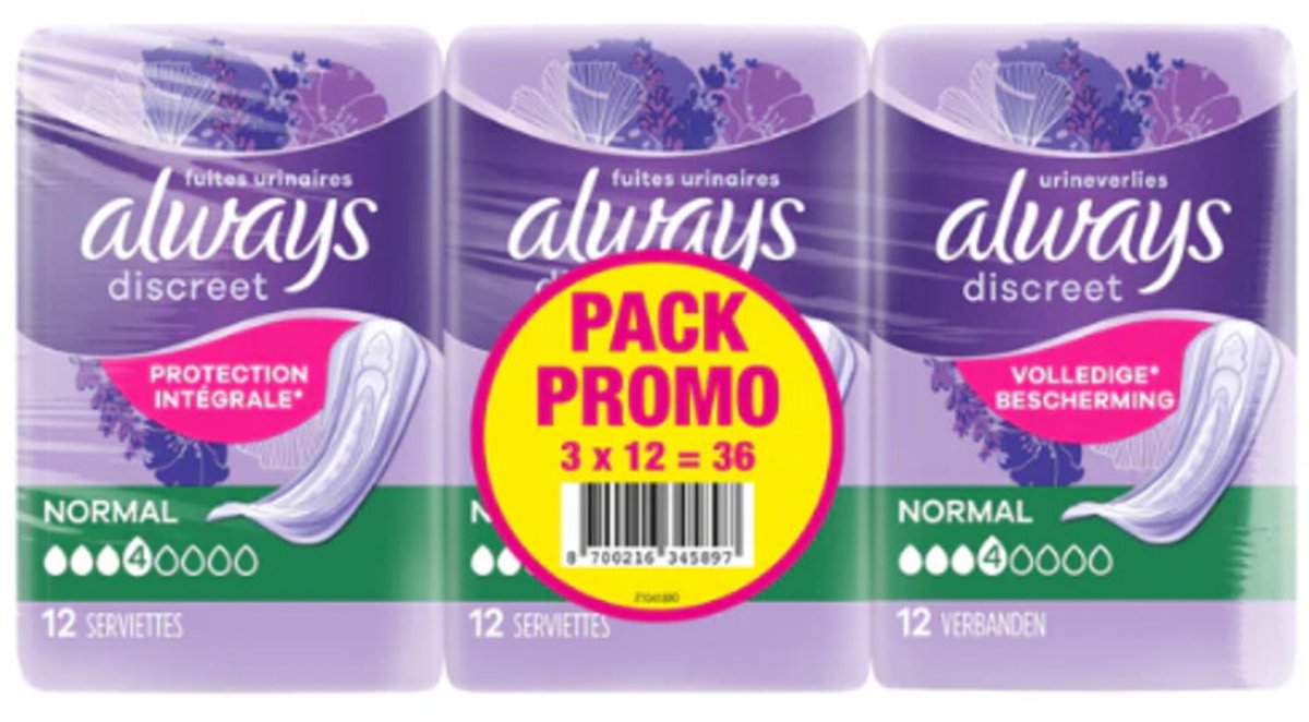 Always Inlegkruisjes Normal - 5 x 3x12 stuks - Voordeelverpakking