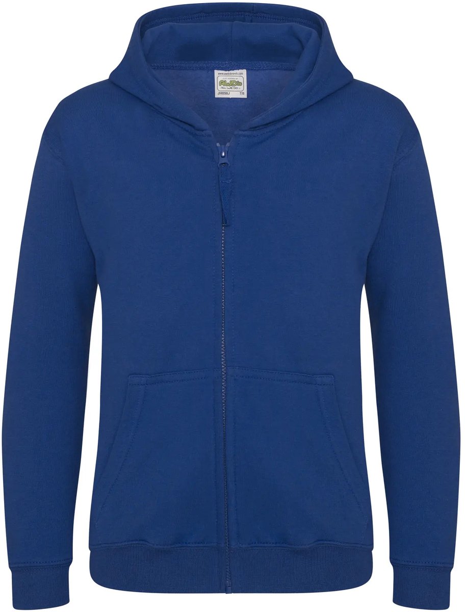 Kindercapuchon met volledige rits Just Hoods Koningsblauw