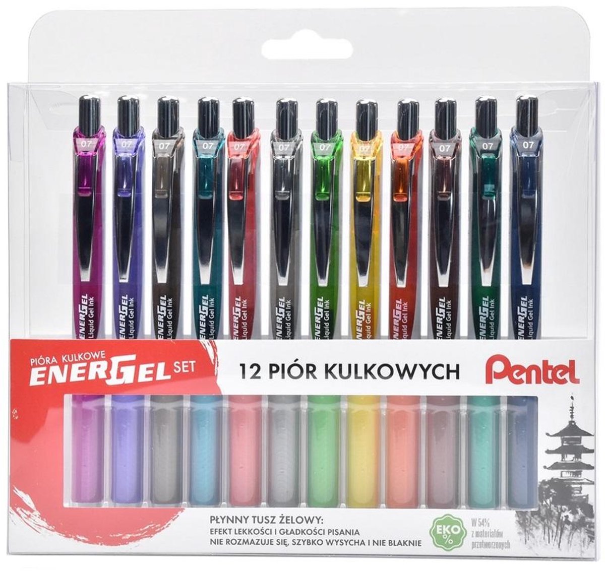 Pentel EnerGel BL-77 Gelpennen - 12 Kleuren Mix