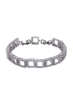 AVANT-GARDE PARIS Diva Hollow Chain Bracelet - Zilver 0.9cm x 17.0cm - Rhodium Plated met cubic zirconia en moderne uitstraling