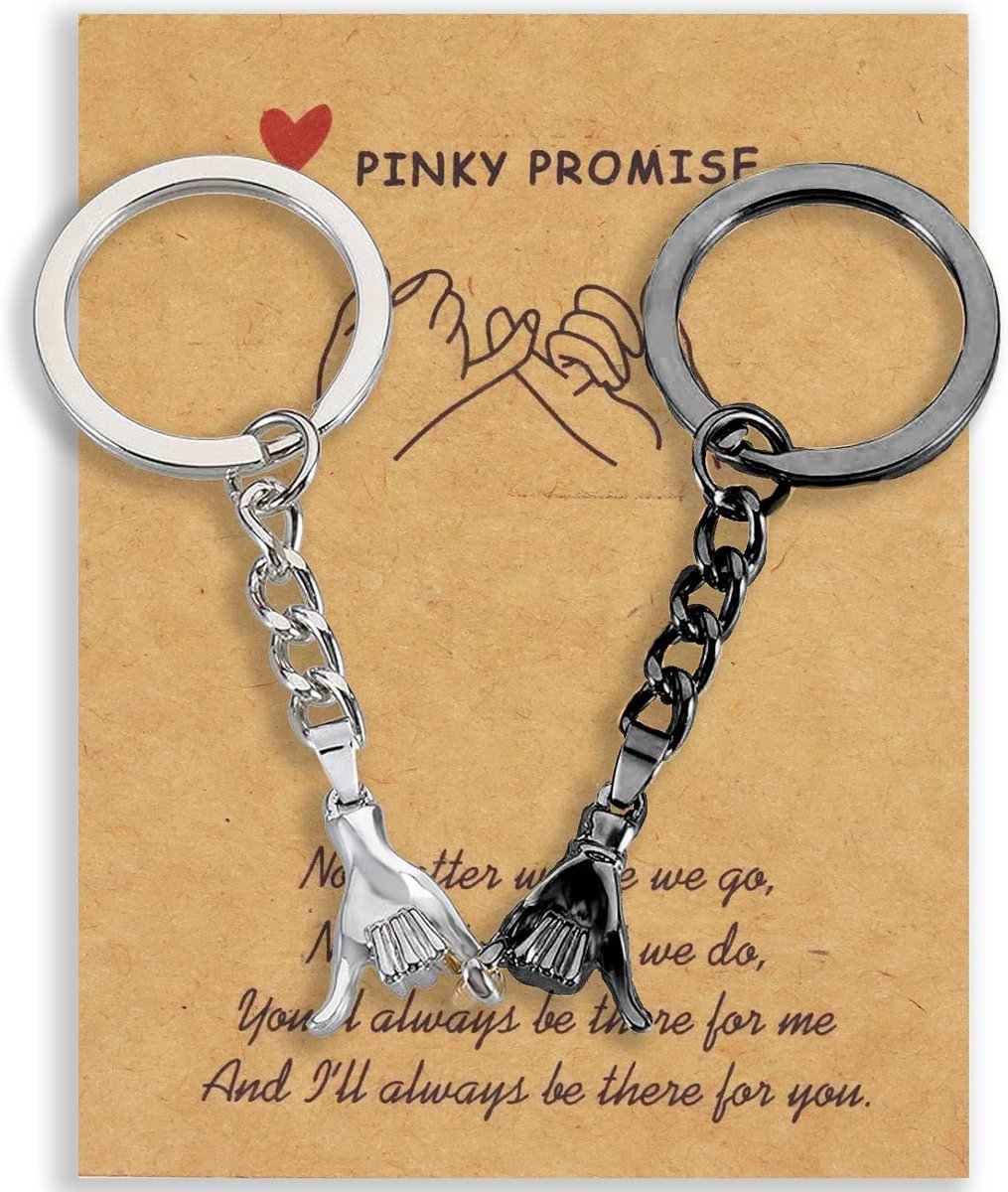 2 Pcs Couple Keychains Partner Keychains for Him and Her Best Friend Friendship Anniversary Valentine's Day - ShopVlot