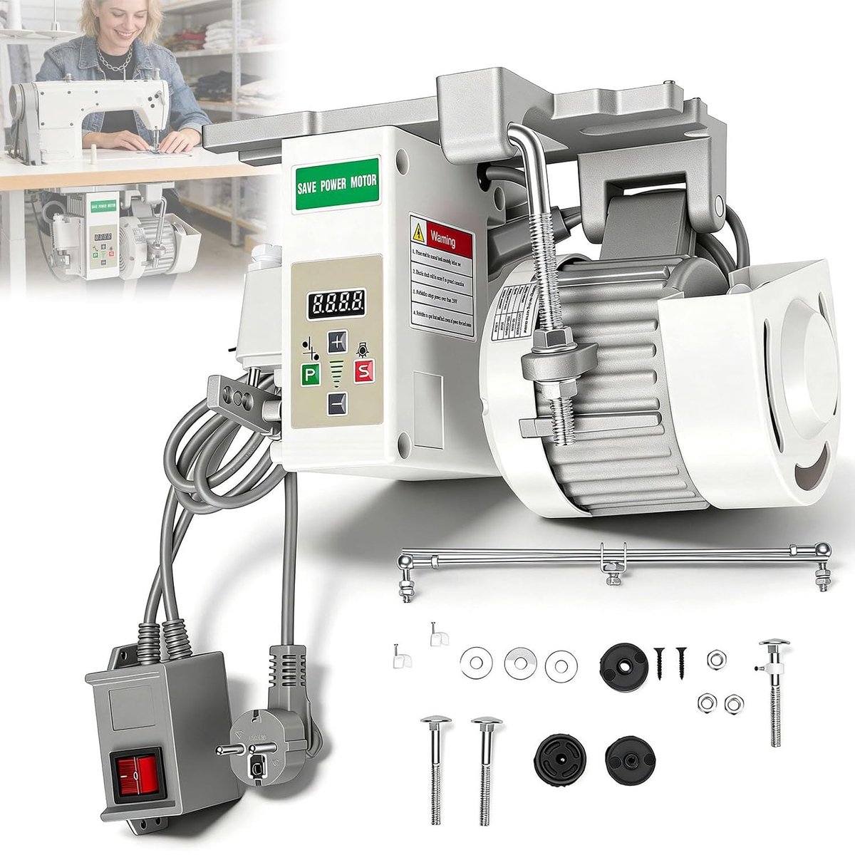 Electric Sewing Machine Motor, 220V, 550W, Industrial Sewing Machine Motor, 200-6500rpm, Energy Saving Servo Motor - ShopVlot