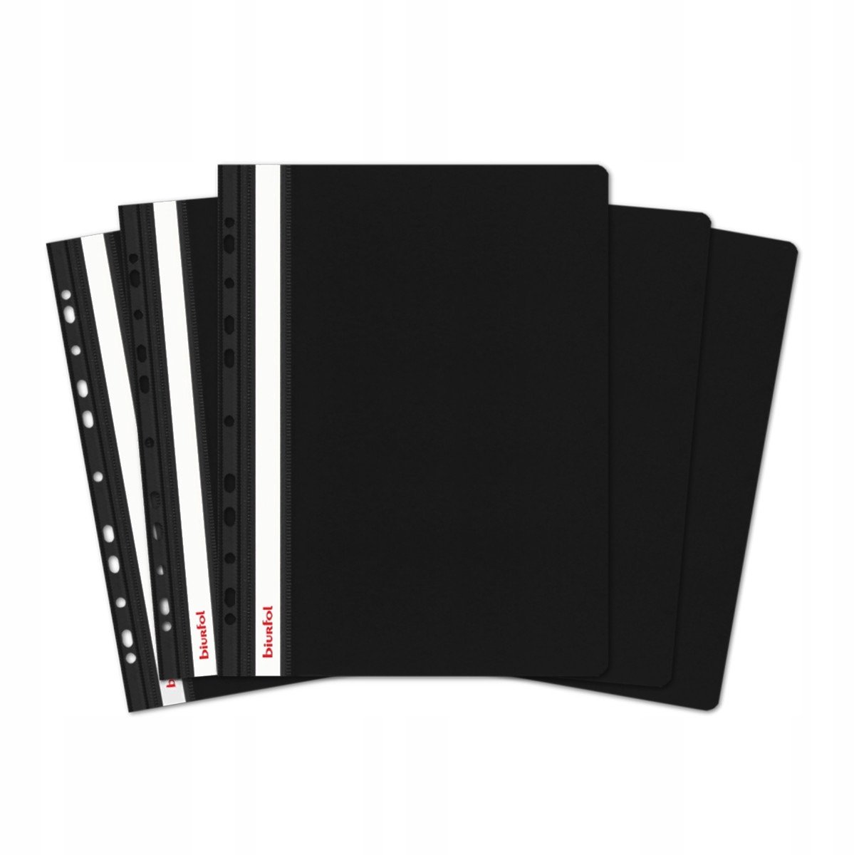 Merkloze PP A4 Hardcase Dossiers, 5 stuks, Zwart