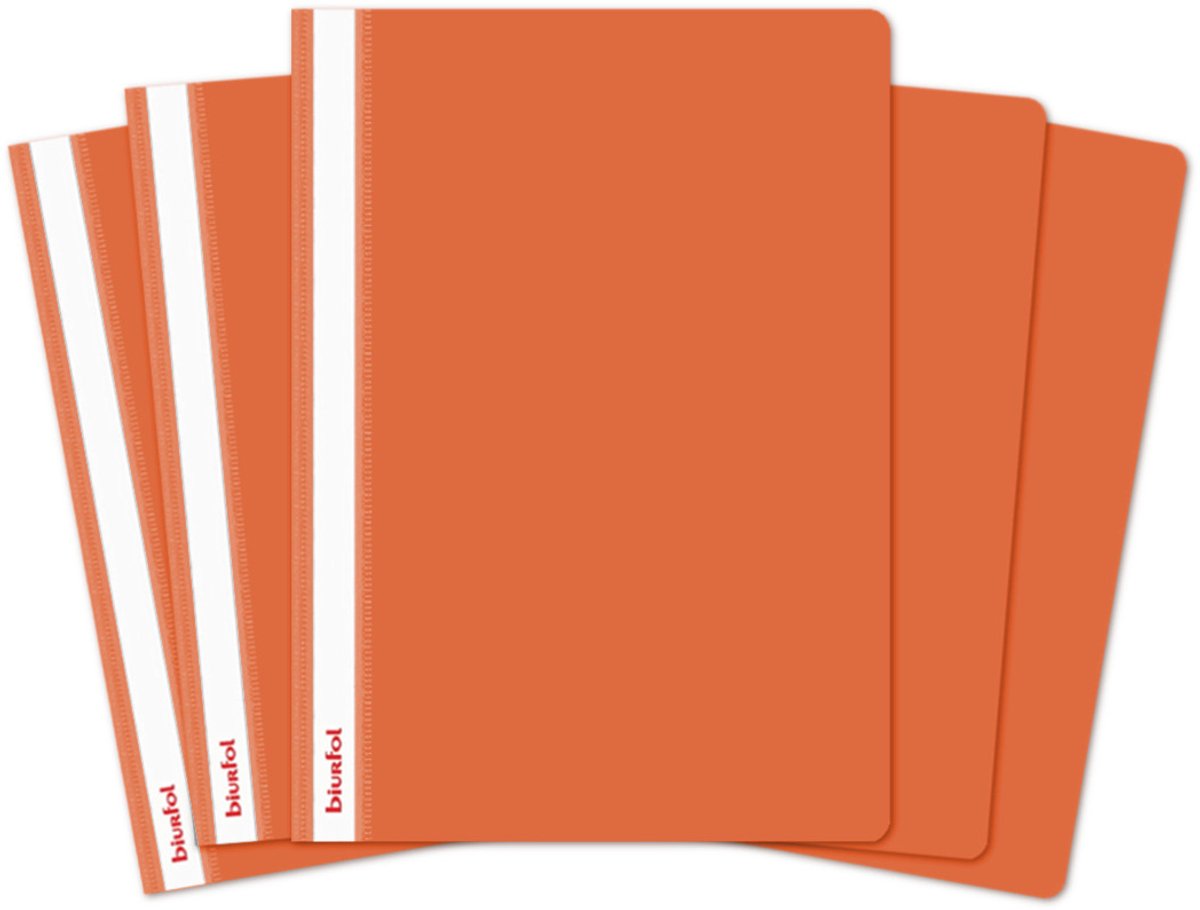 Biurfol PP A4 Hardcase Mapjes 5 Stuks Oranje