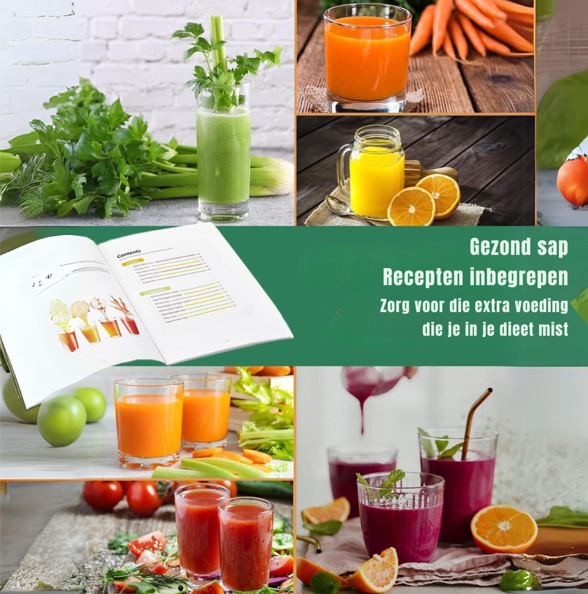 QUOVO® Professionele Juicers - Sapcentrifuge voor Groenten & Fruit - Juicer Met 0.65 L Sapbeker en Pulpreservoir - 2 Snelheden - 600W - RVS / Zwart- 29cm x 26cm x 18cm thumbnail 3