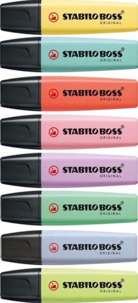 STABILO BOSS ORIGINAL Pastel Markerset - 8 Kleuren in Etui