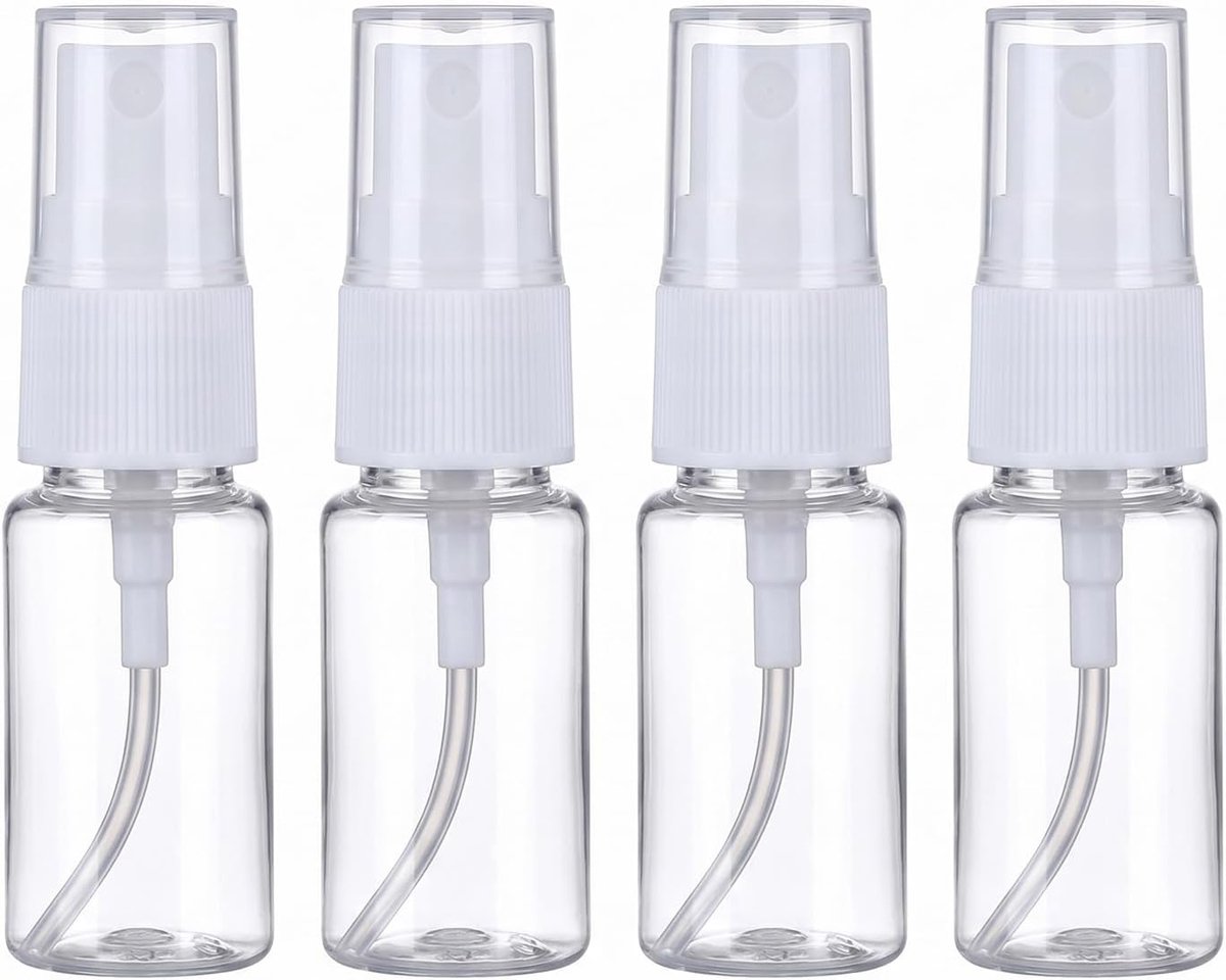 NJCXOLA 4 stuks spuitflessen, herbruikbare parfumfles van kunststof, 10 ml, lege, transparante spuitfles, draagbaar - ShopVlot