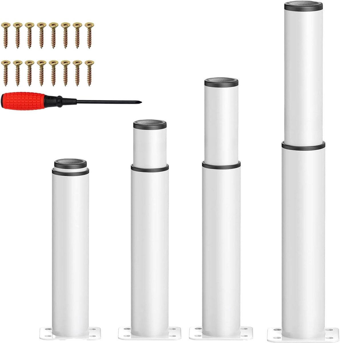 Adjustable Furniture Legs Metal,Adjustable Cabinet Legs with Screws Load Capacity 800kg for Sofa,Table,Chair,Desk (4 - ShopVlot