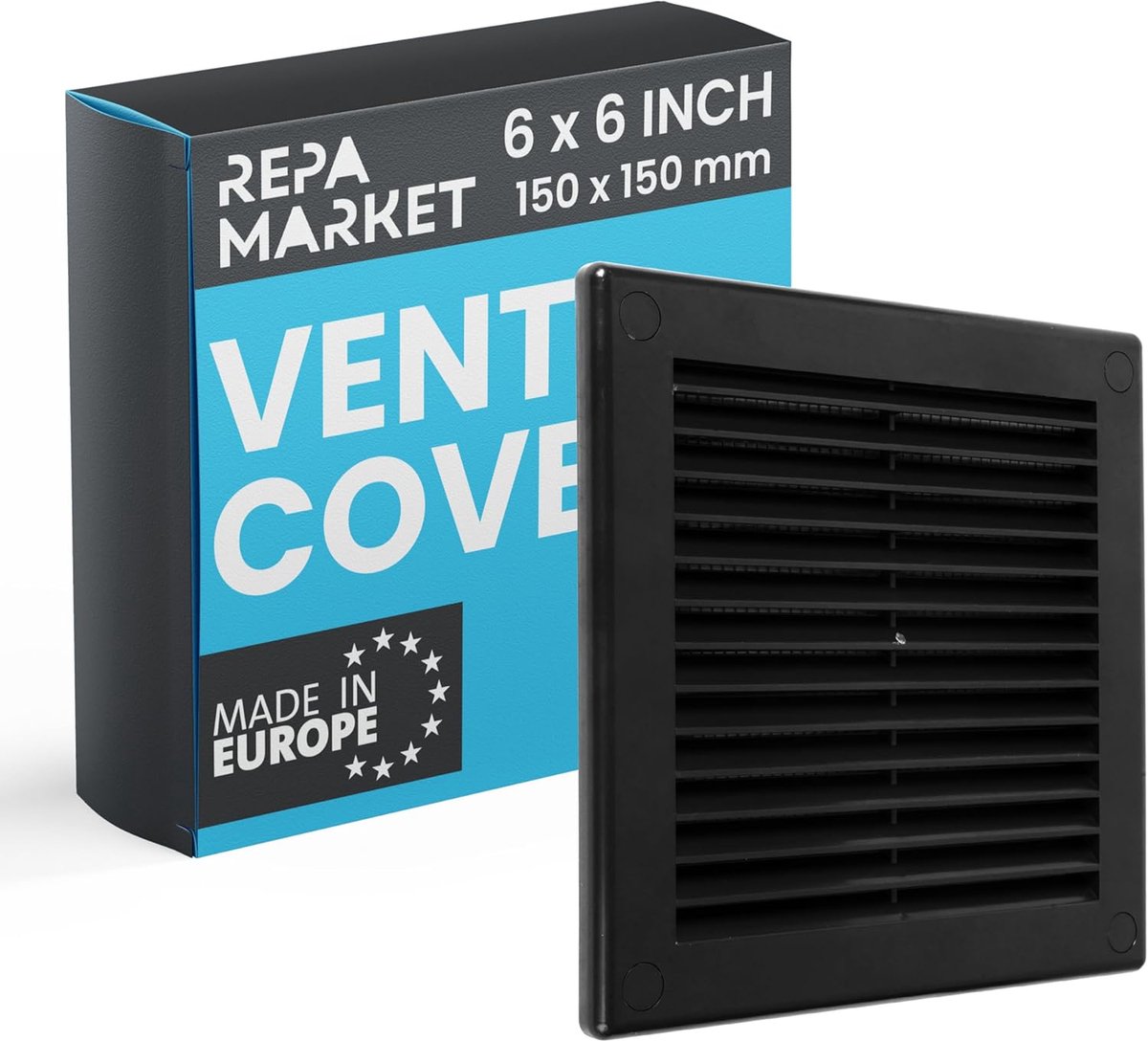 Wandventilatie 150 x 150mm - Kunststof - Met nylon gaasfilter - Voor efficiënte luchtcirculatie - ShopVlot