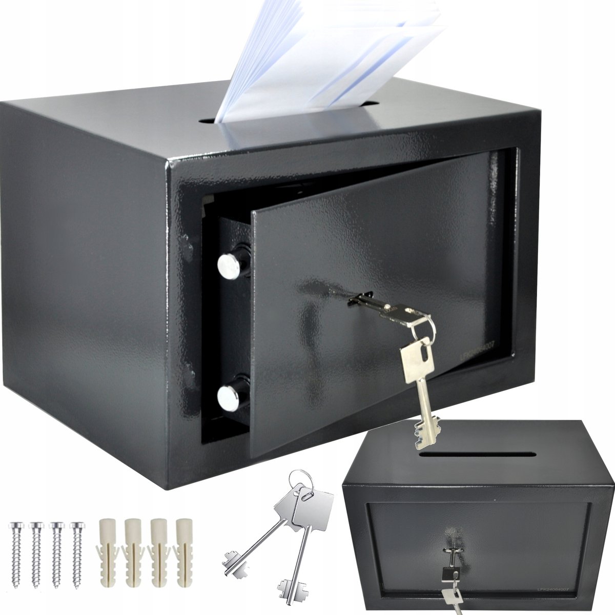 Valkluis 6kg, 31x20x20cm, met sleutelslot en 2 sleutels
