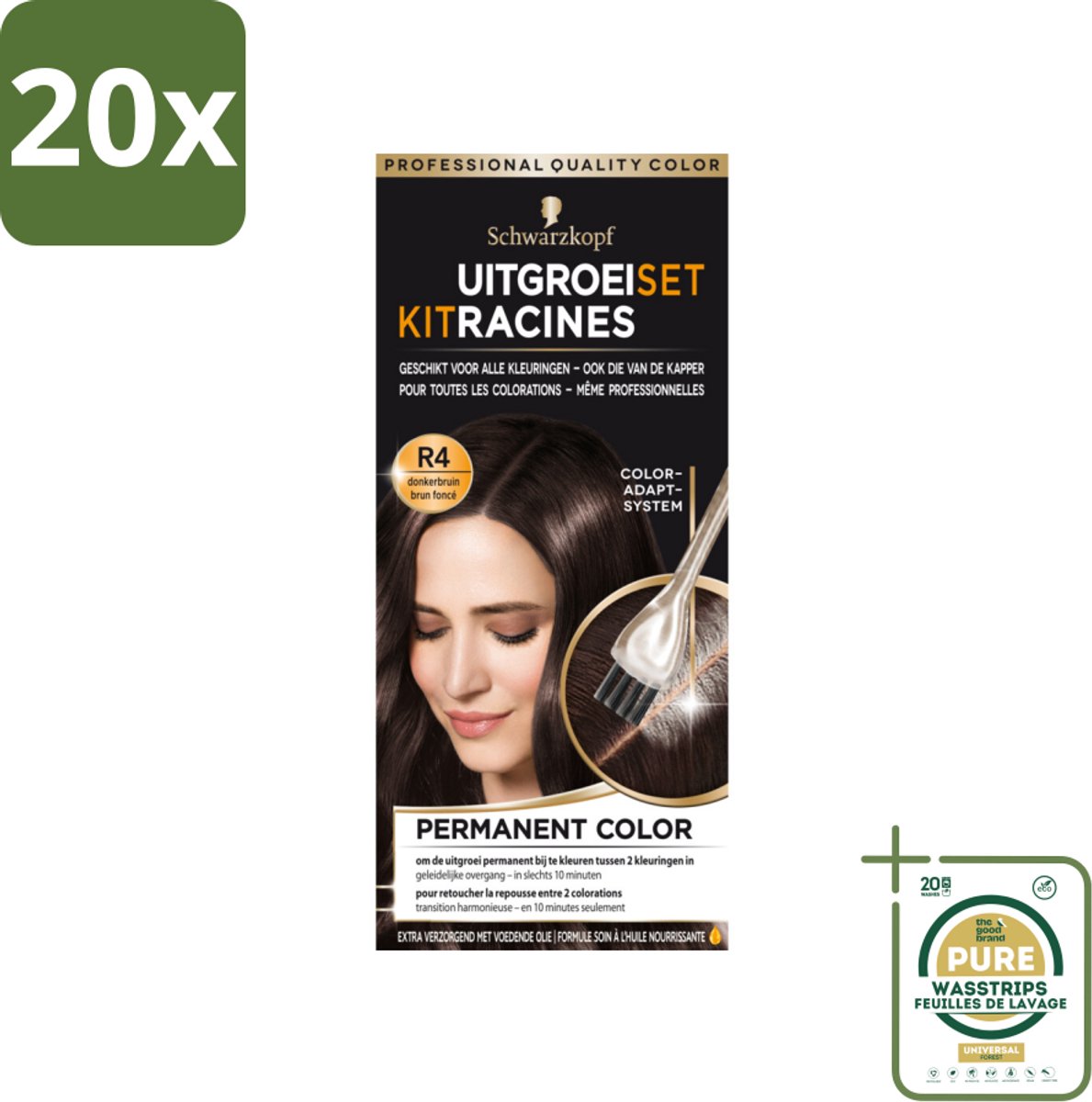 20 x Schwarzkopf - Uitgroeiset - Donkerbruin - Grootverpakking - Uitgroeispray - Donkerbruin Haar - Haarkleur - Haarkleur Bijwerken - Uitgroeispray Donkerbruin