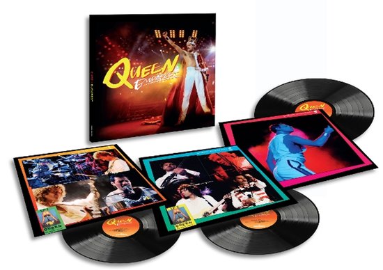 Queen's 'Budapest' vinyl set met Freddie Mercury op de hoes en 3 meegeleverde platen.