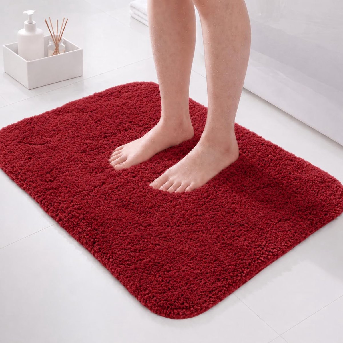 Badmat 60 x 40 cm - Super absorberend microvezel - Zacht pluizig - Ideaal voor badkamer - ShopVlot